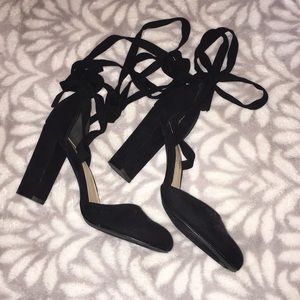 Just fab black heel wedges